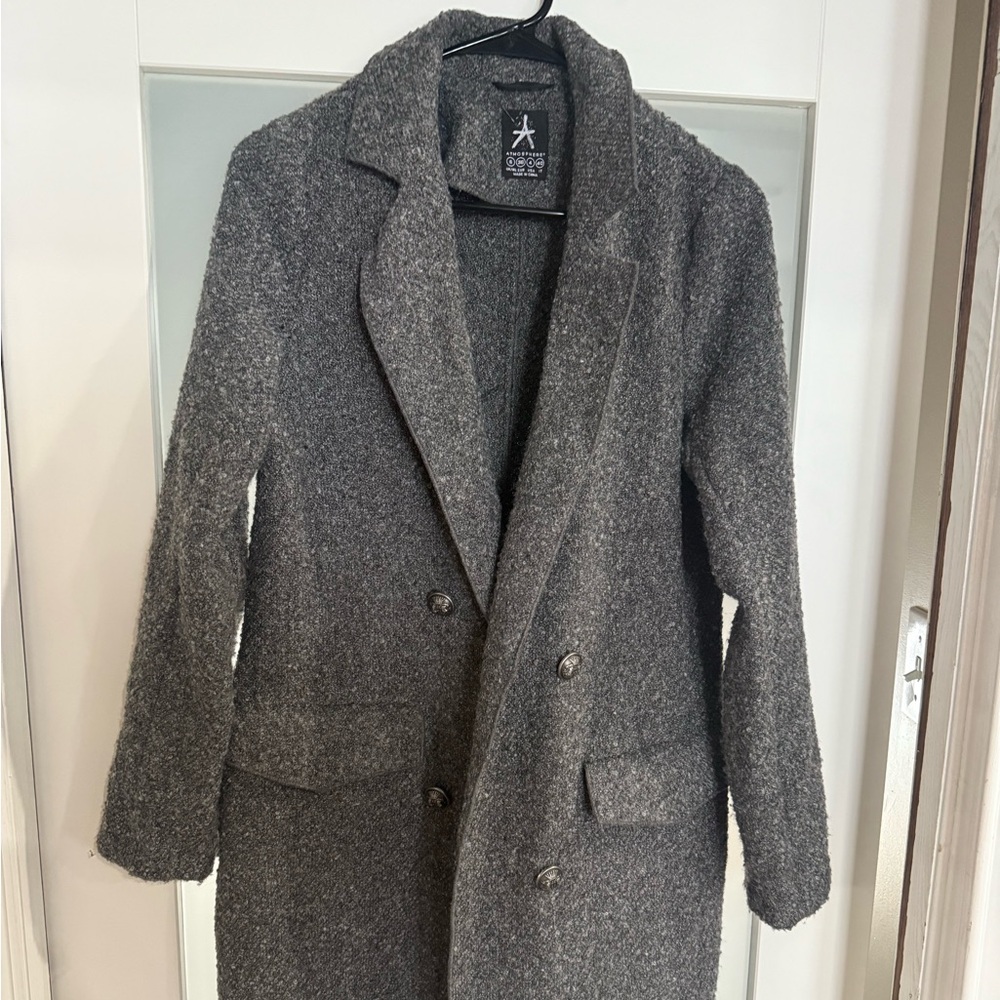 Atmosphere Charcoal Double-Breasted Pea Coat